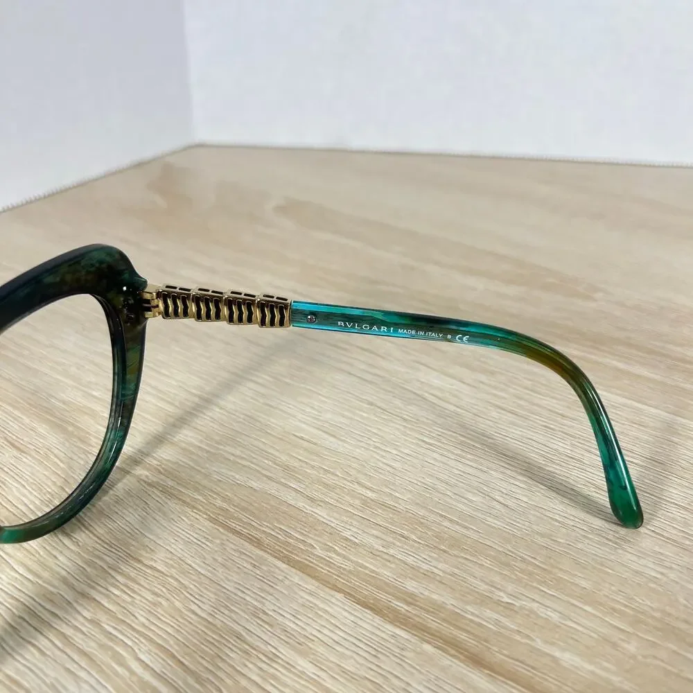 Bvlgari 8143-B 5340/8E Sunglasses Frames Only Blue Brown Multicolor 55-17-135